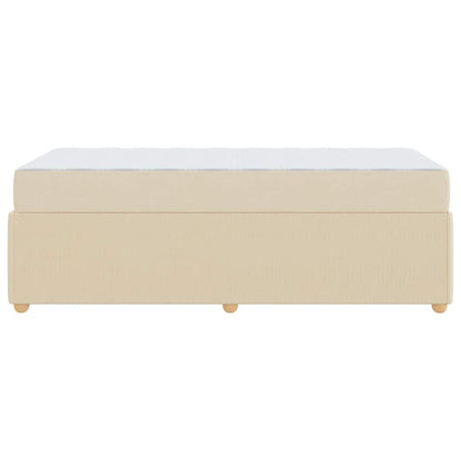 Bettgestell mit Matratze mit Matratze Creme 90 x 190 cm Stoff