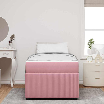 Bettgestell mit Matratze mit Matratze Rosa 100 x 200 cm Samt