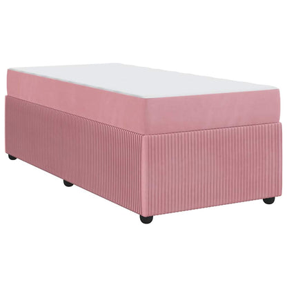 Bettgestell mit Matratze mit Matratze Rosa 100 x 200 cm Samt