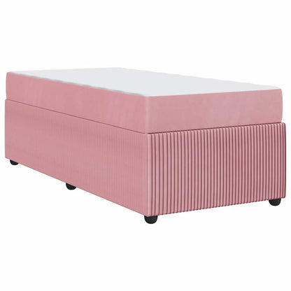 Bettgestell mit Matratze mit Matratze Rosa 100 x 200 cm Samt
