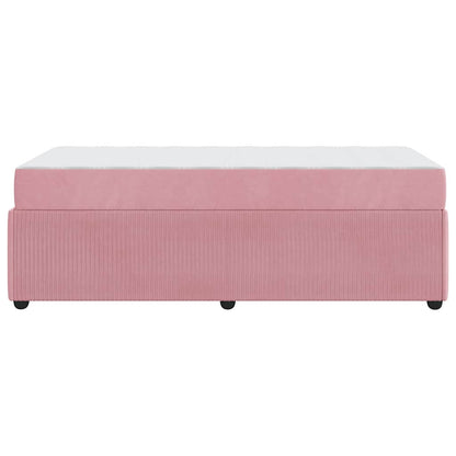 Bettgestell mit Matratze mit Matratze Rosa 100 x 200 cm Samt