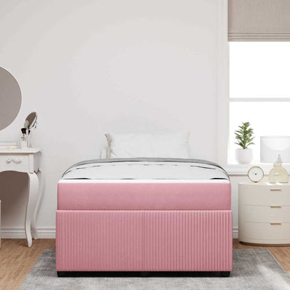 Bettgestell mit Matratze mit Matratze Rosa 120 x 200 cm Samt