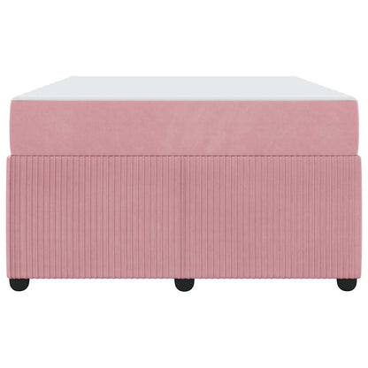 Bettgestell mit Matratze mit Matratze Rosa 120 x 200 cm Samt