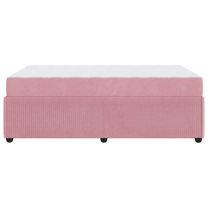 Bettgestell mit Matratze mit Matratze Rosa 120 x 200 cm Samt