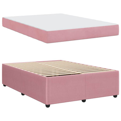 Bettgestell mit Matratze mit Matratze Rosa 160 x 200 cm Samt