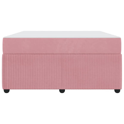 Bettgestell mit Matratze mit Matratze Rosa 160 x 200 cm Samt