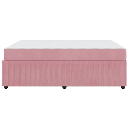 Bettgestell mit Matratze mit Matratze Rosa 160 x 200 cm Samt