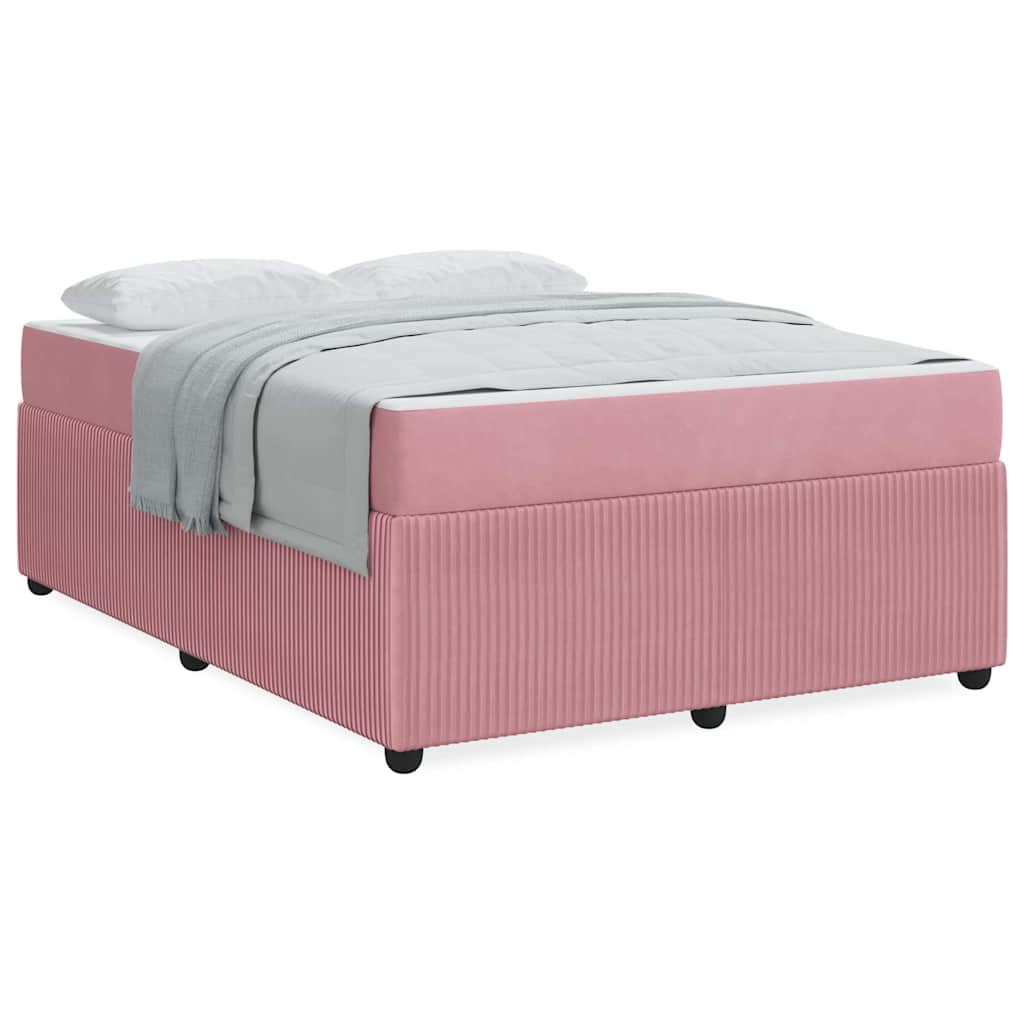 Bettgestell mit Matratze mit Matratze Rosa 160 x 200 cm Samt