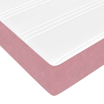 Bettgestell mit Matratze mit Matratze Rosa 200 x 200 cm Samt