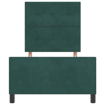 Bettgestell mit Kopfteil Dunkelgrün 90 x 200 cm Samt