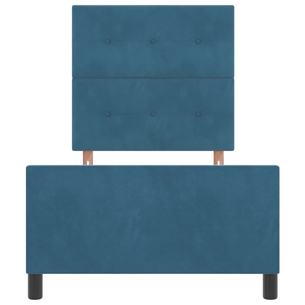 Bettgestell mit Kopfteil Dunkelblau 90 x 200 cm Samt