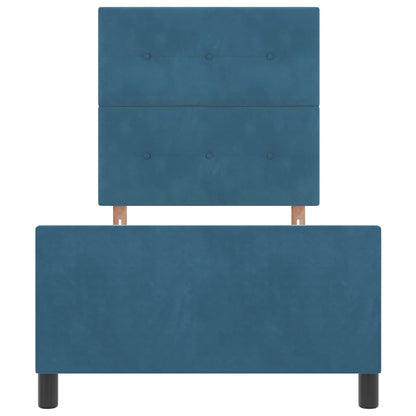 Bettgestell mit Kopfteil Dunkelblau 90 x 200 cm Samt