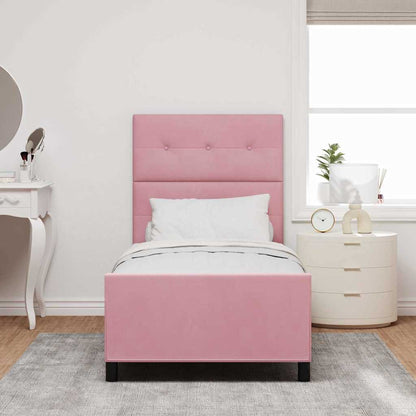 Bettgestell mit Kopfteil Rosa 90 x 200 cm Samt