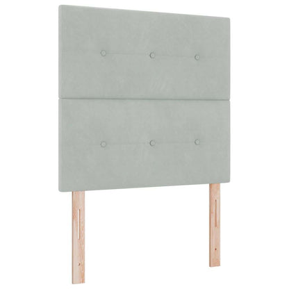 Bettgestell mit Kopfteil Hellgrau 100 x 200 cm Samt