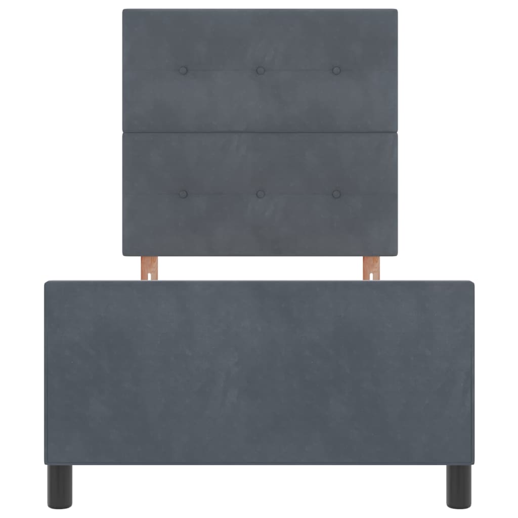 Bettgestell mit Kopfteil Dunkelgrau 100 x 200 cm Samt