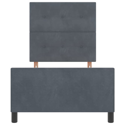 Bettgestell mit Kopfteil Dunkelgrau 100 x 200 cm Samt