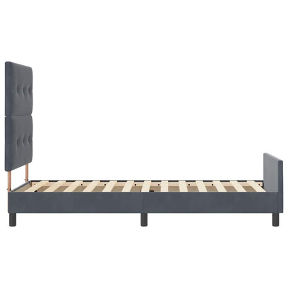 Bettgestell mit Kopfteil Dunkelgrau 100 x 200 cm Samt