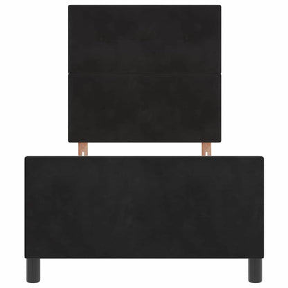 Bettgestell mit Kopfteil Schwarz 100 x 200 cm Samt