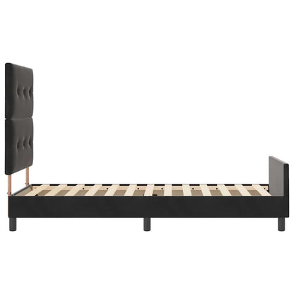 Bettgestell mit Kopfteil Schwarz 100 x 200 cm Samt