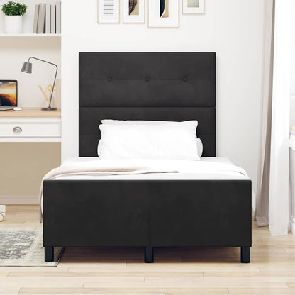 Bettgestell mit Kopfteil Schwarz 120 x 190 cm Samt