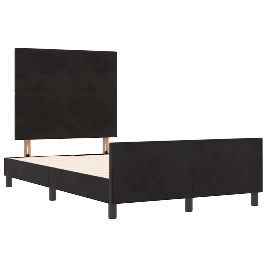 Bettgestell mit Kopfteil Schwarz 120 x 190 cm Samt