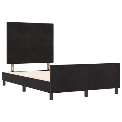 Bettgestell mit Kopfteil Schwarz 120 x 190 cm Samt