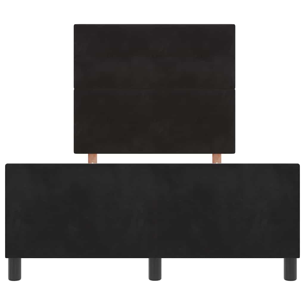 Bettgestell mit Kopfteil Schwarz 120 x 190 cm Samt