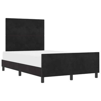 Bettgestell mit Kopfteil Schwarz 120 x 190 cm Samt