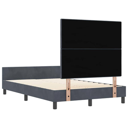 Bettgestell mit Kopfteil Dunkelgrau 120 x 200 cm Samt