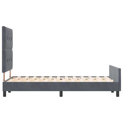 Bettgestell mit Kopfteil Dunkelgrau 120 x 200 cm Samt