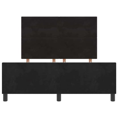 Bettgestell mit Kopfteil Schwarz 140 x 190 cm Samt