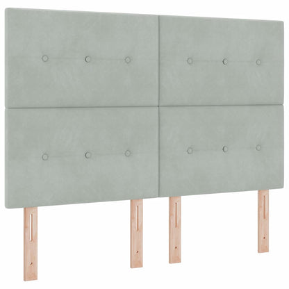 Bettgestell mit Kopfteil Hellgrau 160 x 200 cm Samt