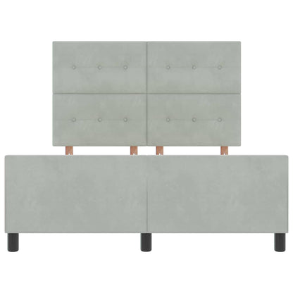 Bettgestell mit Kopfteil Hellgrau 160 x 200 cm Samt