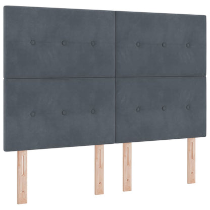 Bettgestell mit Kopfteil Dunkelgrau 160 x 200 cm Samt