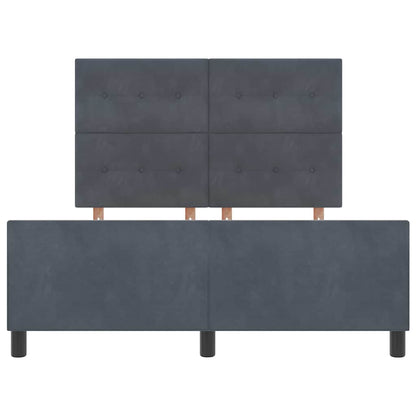 Bettgestell mit Kopfteil Dunkelgrau 160 x 200 cm Samt