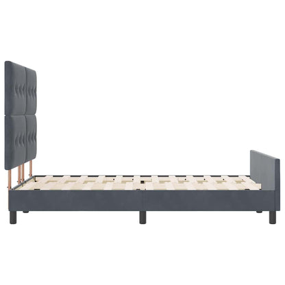 Bettgestell mit Kopfteil Dunkelgrau 160 x 200 cm Samt