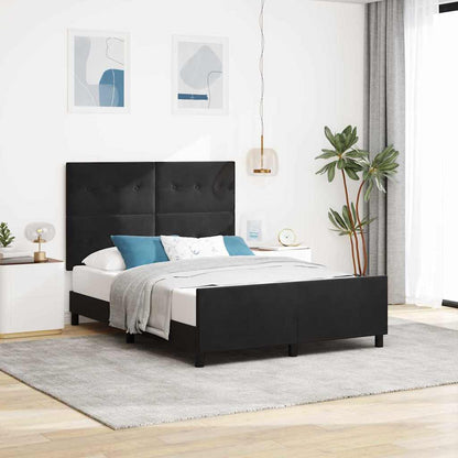 Bettgestell mit Kopfteil Schwarz 160 x 200 cm Samt