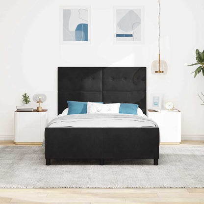 Bettgestell mit Kopfteil Schwarz 160 x 200 cm Samt