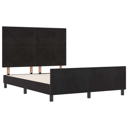 Bettgestell mit Kopfteil Schwarz 160 x 200 cm Samt