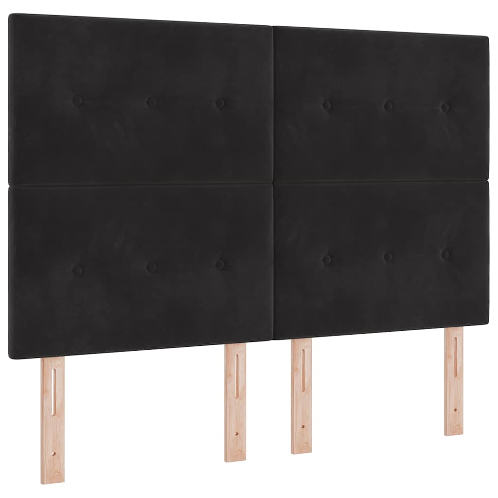 Bettgestell mit Kopfteil Schwarz 160 x 200 cm Samt