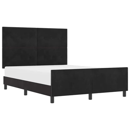 Bettgestell mit Kopfteil Schwarz 160 x 200 cm Samt