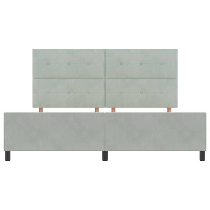 Bettgestell mit Kopfteil Hellgrau 200 x 200 cm Samt