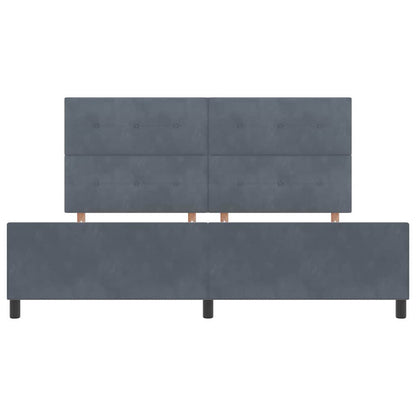 Bettgestell mit Kopfteil Dunkelgrau 200 x 200 cm Samt