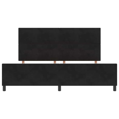 Bettgestell mit Kopfteil Schwarz 200 x 200 cm Samt