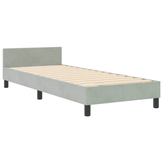 Bettgestell mit Kopfteil Hellgrau 80 x 200 cm Samt