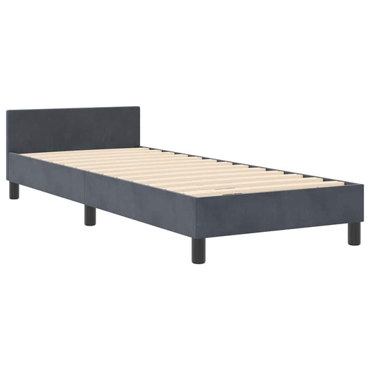 Bettgestell mit Kopfteil Dunkelgrau 80 x 200 cm Samt