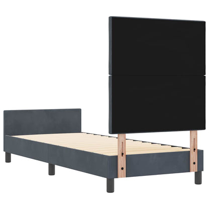 Bettgestell mit Kopfteil Dunkelgrau 80 x 200 cm Samt