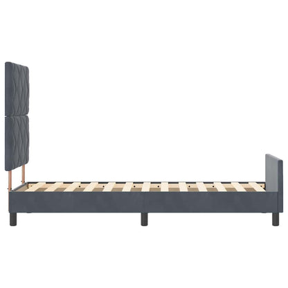 Bettgestell mit Kopfteil Dunkelgrau 80 x 200 cm Samt