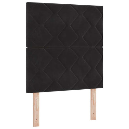 Bettgestell mit Kopfteil Schwarz 80 x 200 cm Samt