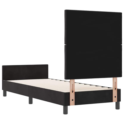 Bettgestell mit Kopfteil Schwarz 80 x 200 cm Samt